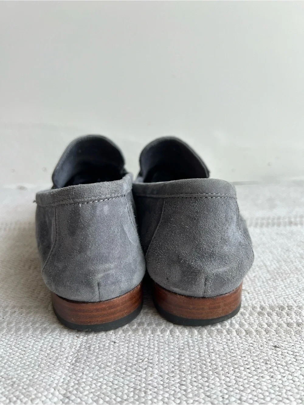 M Gemi Grey Suede Penny Loafers - Sz 37 Hand made in Tuscany
